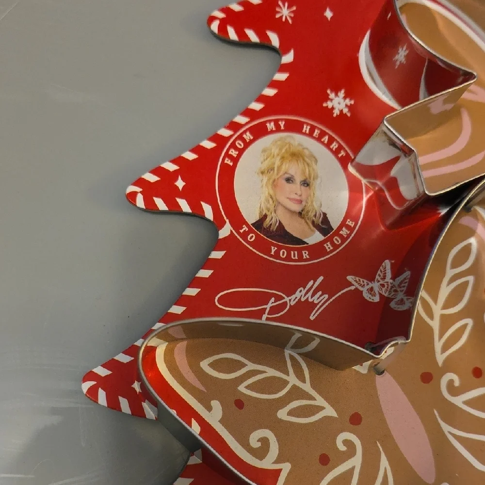 (J64) Dolly Parton Pink and Brown Cookie Cutter Set with Spatula